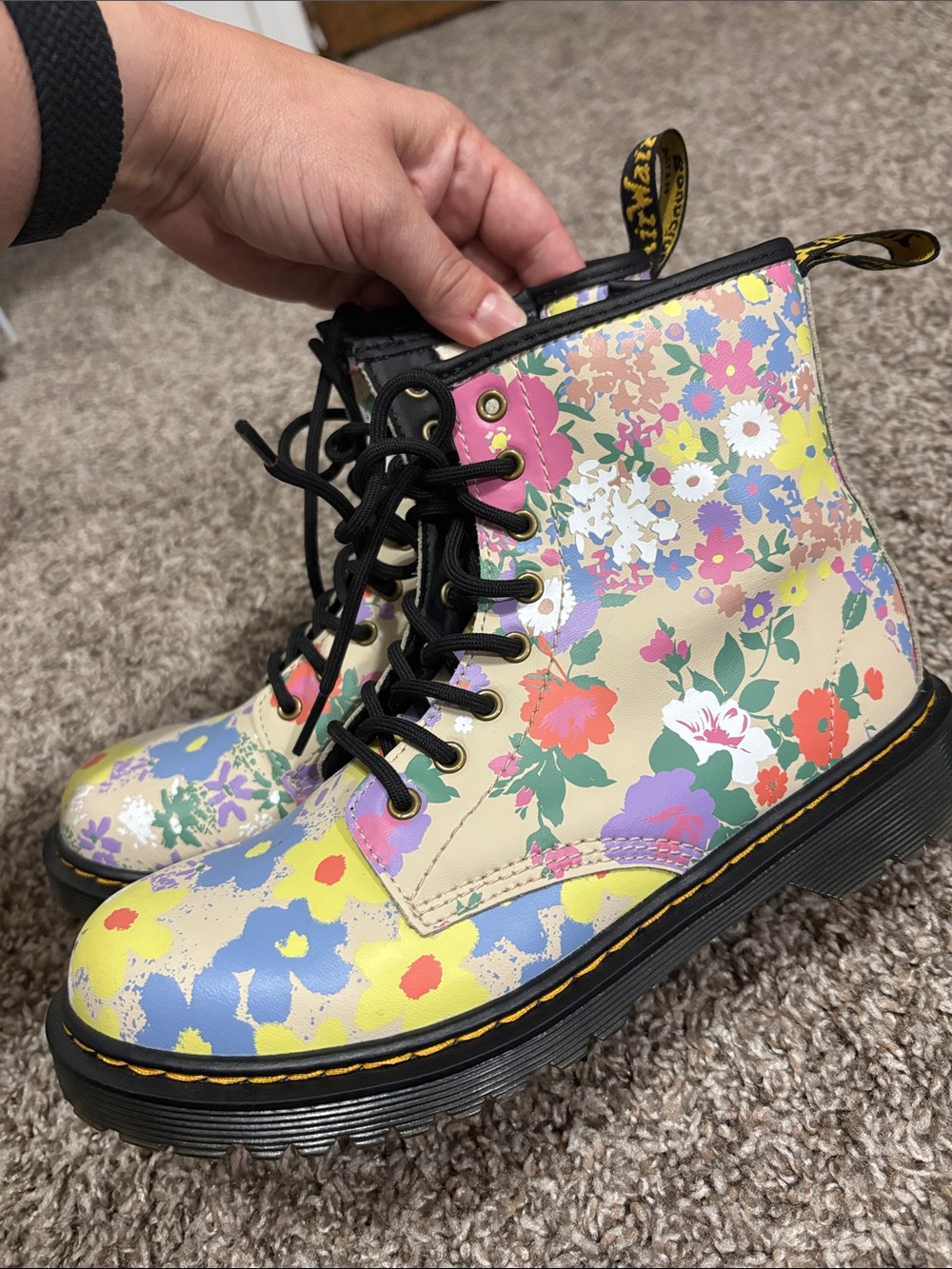 Dr. Martens for AirWalk Floral Boots Kids Size 4 - Picture 5 of 6